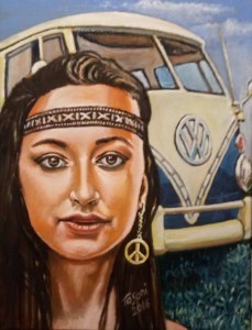Artista: Gianfranco Francesco Tosoni Modella: Lidia Laudani Tecnica: olio su tela 40x30 Hippie girl 